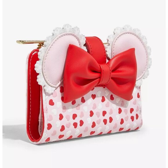 Loungefly Disney Minnie Mouse Valentine Wallet Chocolate Scented Heart Pattern - Picture 4 of 4